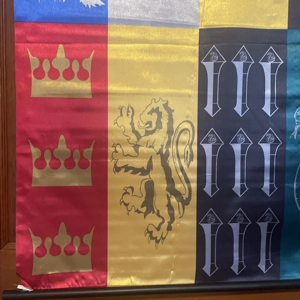 Harry Potter NECA Hogwarts Houses Fabric Banner New 22 x 32